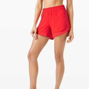 Lululemon Hotty Hot High Rise Short 4" *Mesh in
Carnation Red